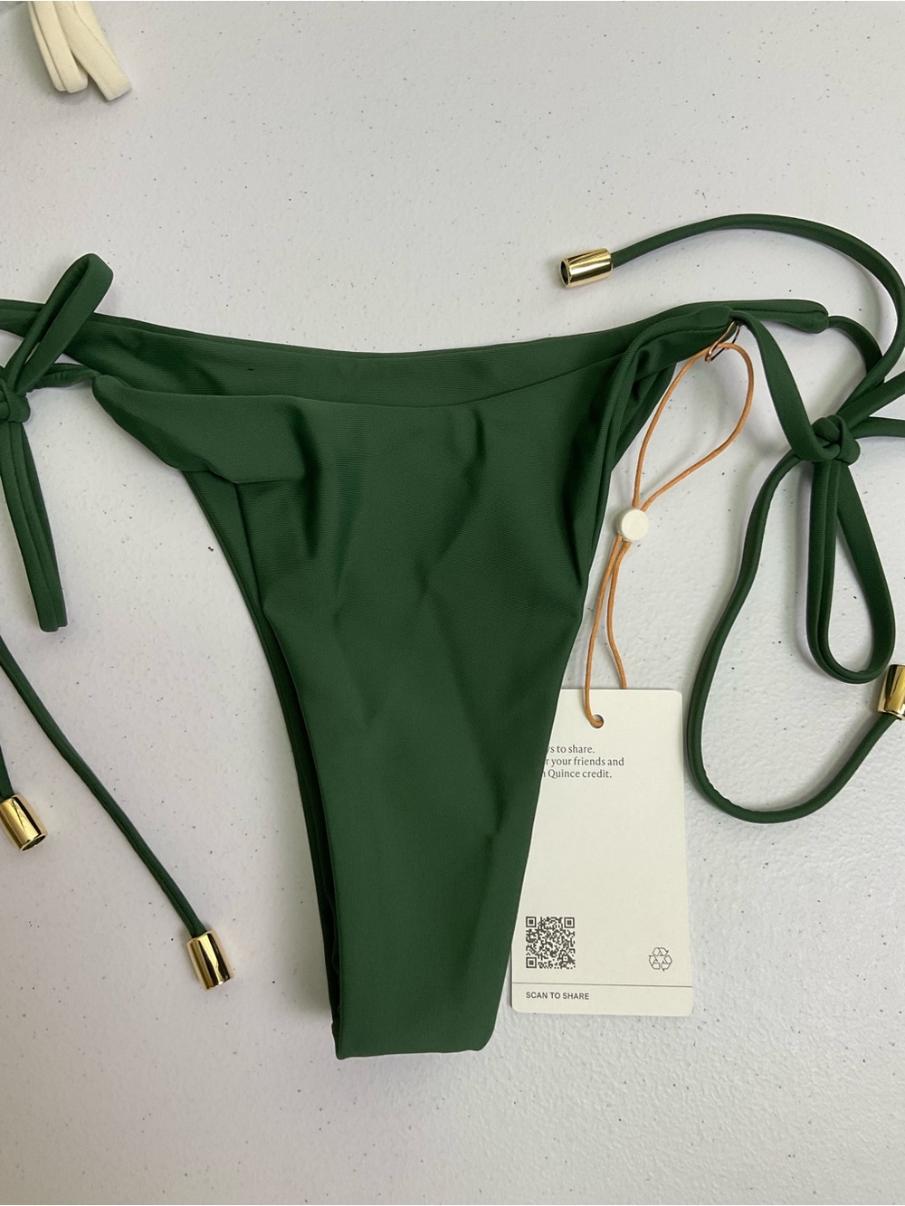 Italian Adjustable Side-Tie Bikini Bottom - Olive Green